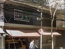 Fachada do restaurante GUA.CO, de comida mexicana, próximo à SP Locus